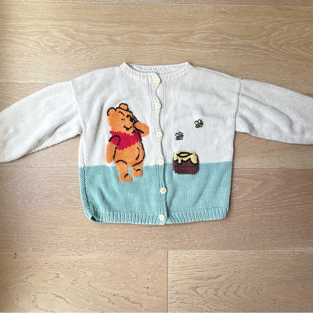 Vintage Hand Knit Winnie the Pooh Sweater